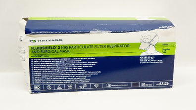 Halyard 62126 Fluidshield 2 N95 Pariculate Filter Respiratior &Mask - Box of 50